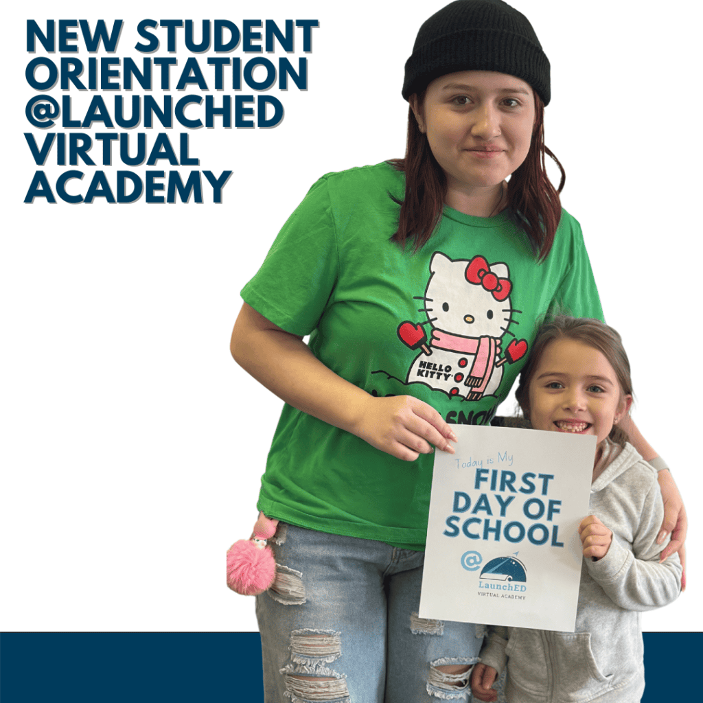 Picture with two students holding up a "First Day of School" Sign