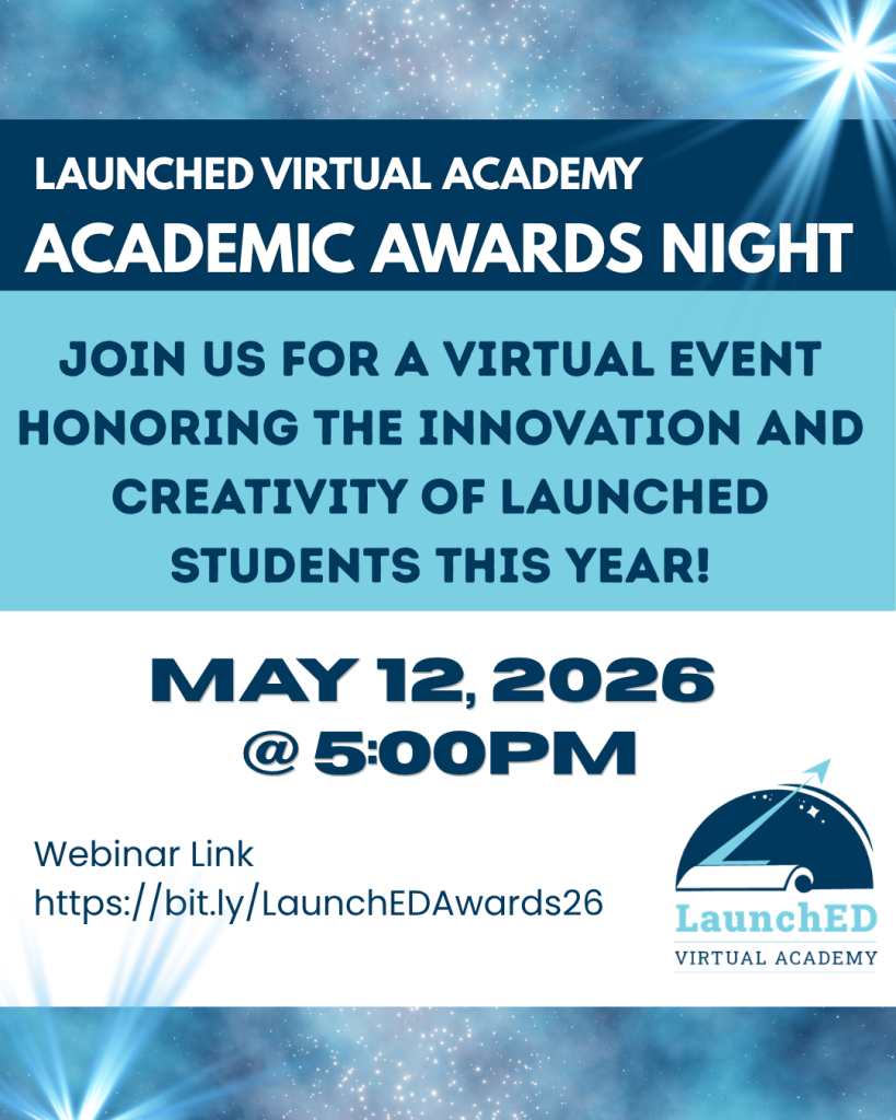 Imagen promocional de la Noche de Entrega de Premios Académicos de la Academia LaunchED , que tendrá lugar el 12 de mayo de 2026 a las 17:00 h, con un enlace al seminario web.
